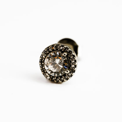 Sterling Silver Pandora Halo CZ Single Earring #68658