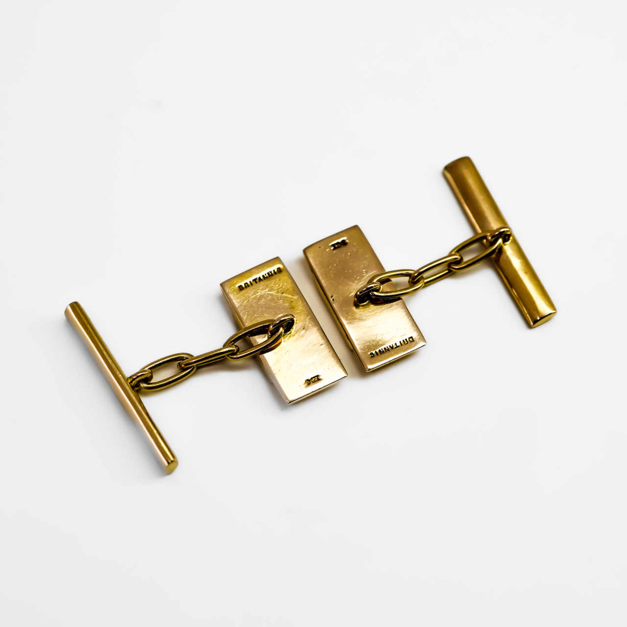 Vintage 9ct Yellow Gold Britannic Rectangle Onyx Cufflinks #63994 Vintage 9ct Yellow Gold Britannic Rectangle Onyx Cufflinks #63994 - Image 14