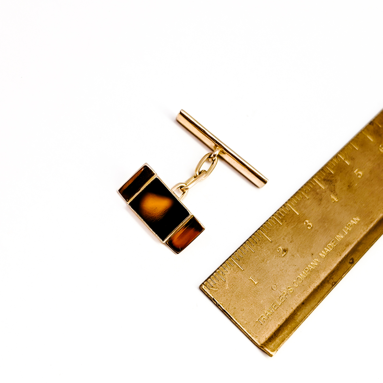 Vintage 9ct Yellow Gold Britannic Rectangle Onyx Cufflinks #63994 Vintage 9ct Yellow Gold Britannic Rectangle Onyx Cufflinks #63994 - Image 4