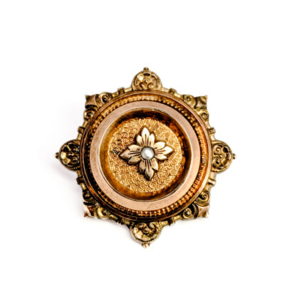 Vintage Two-Tone Costume Pendant / Brooch – 35mm #68593