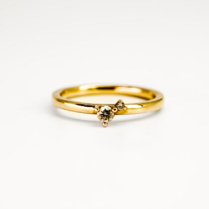 10ct Yellow Gold Diamond Ring Size O #68729