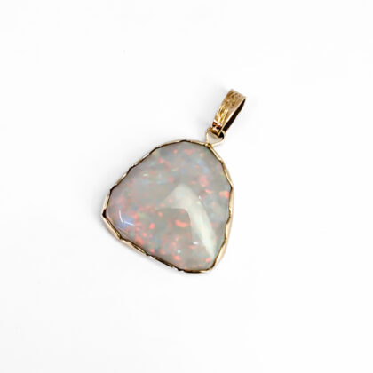 14ct Yellow Gold Natural Opal Pendant with Valuation #67999