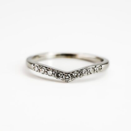 18ct White Gold Diamond V Band Ring #68791