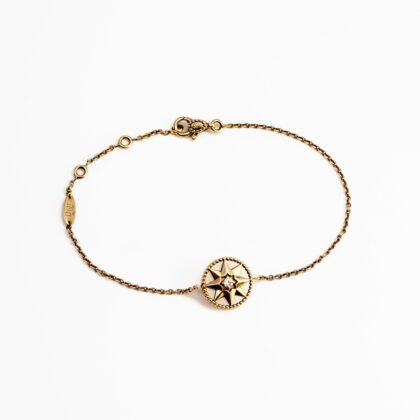 18ct Yellow Gold Christian Dior Rose des Vents Mother of Pearl & Diamond Bracelet #68642