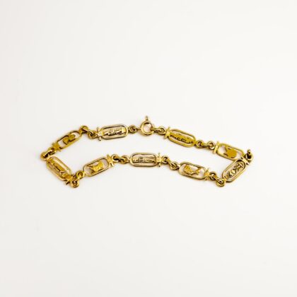 Monty's 18ct Yellow Gold Egyptian Motif Bracelet – 19cm #68788