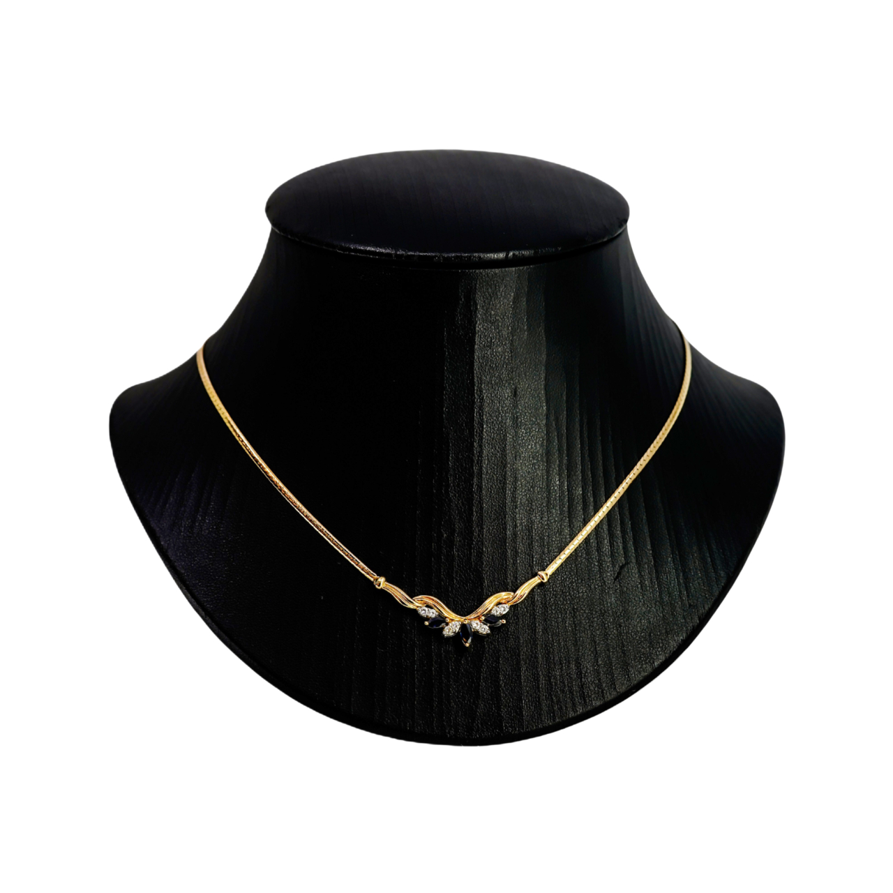 18ct Yellow Gold Sapphire and Diamond Necklace #68883