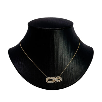 18ct Yellow Gold moving Cubic Zirconia Necklace 43cm #68843