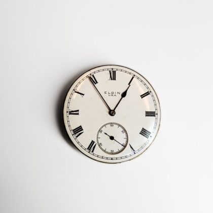 Antique Elgin 7 Jewel Fob Watch Movement & Dial – 43mm – For Parts #0895-13