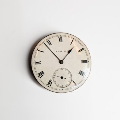 Antique Elgin 7 Jewel Fob Watch Movement & Dial – 43mm – Untested #0895-14