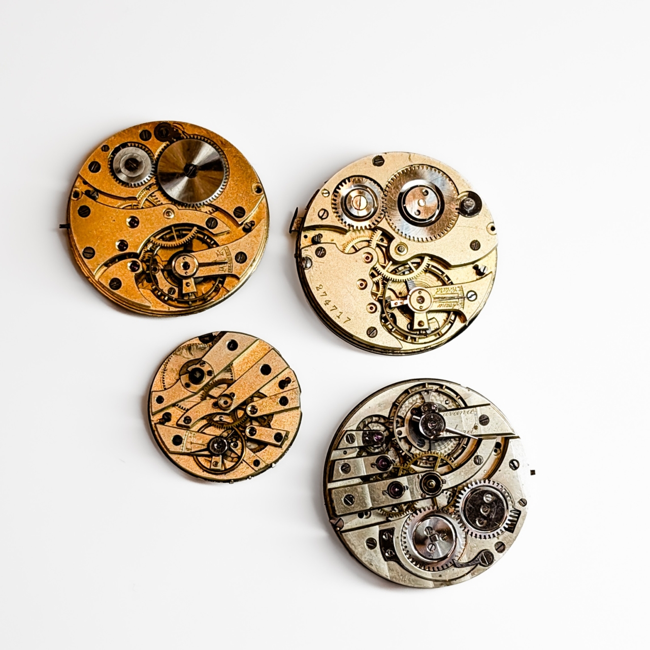 Antique Pocket & Fob Watch Movements and Dials Job Lot of 4 #0895-18 Antique Pocket & Fob Watch Movements and Dials Job Lot of 4 #0895-18 - Image 2