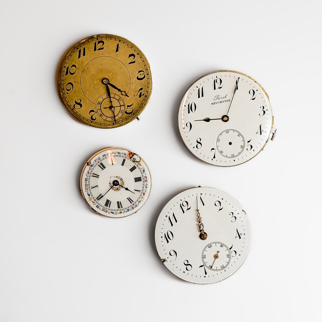 Antique Pocket & Fob Watch Movements and Dials Job Lot of 4 #0895-18 Antique Pocket & Fob Watch Movements and Dials Job Lot of 4 #0895-18
