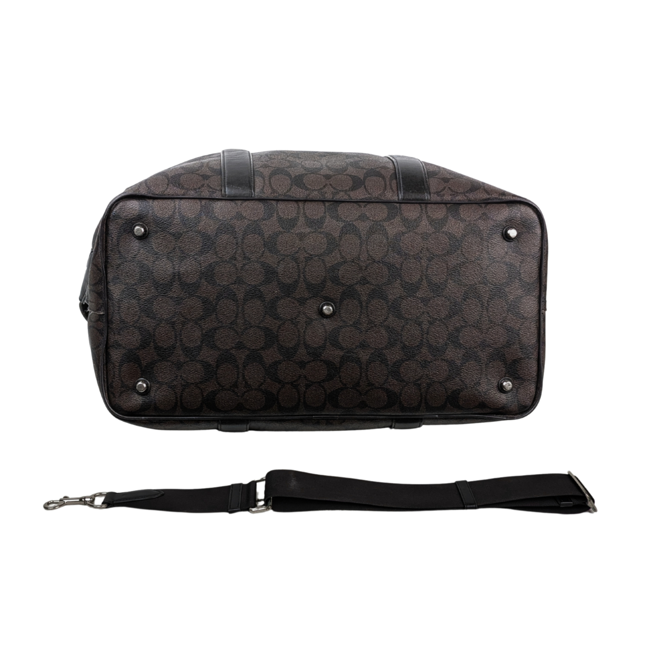 Coach Signature Canvas Large Voyager Duffle Bag – Brown/Black