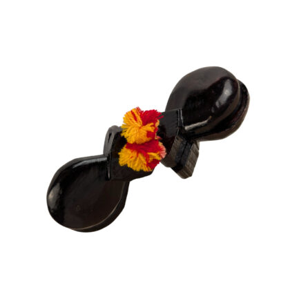 Handmade Wooden Castanets Black Finish 40mm Wide Traditional Percussion Instrument #68423