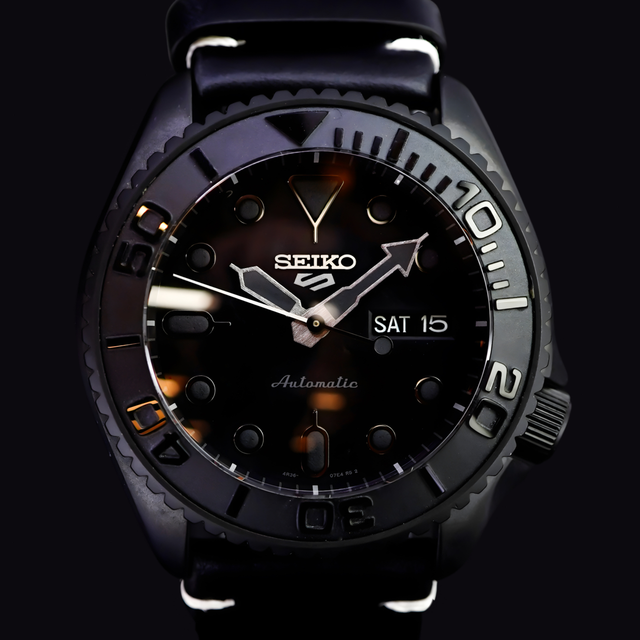 Seiko 5 Sports SRPD79K1 Blackout Automatic 42mm – 4R36 – Leather Band – Men’s Watch #68819 Seiko 5 Sports SRPD79K1 Blackout Automatic 42mm – 4R36 – Leather Band – Men’s Watch #68819