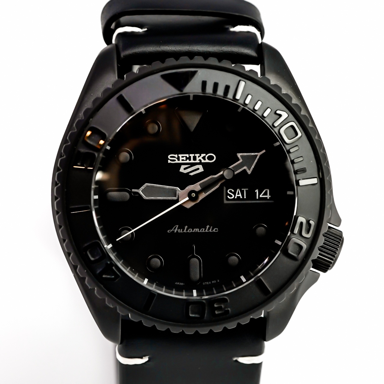 Seiko 5 Sports SRPD79K1 Blackout Automatic 42mm – 4R36 – Leather Band – Men’s Watch #68819 Seiko 5 Sports SRPD79K1 Blackout Automatic 42mm – 4R36 – Leather Band – Men’s Watch #68819 - Image 3