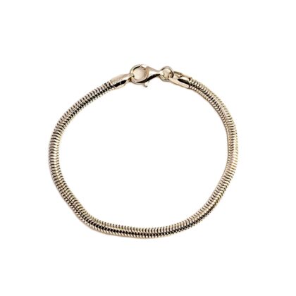 Sterling Silver 925 Snake Bracelet – 17cm – 3mm Wide #68810