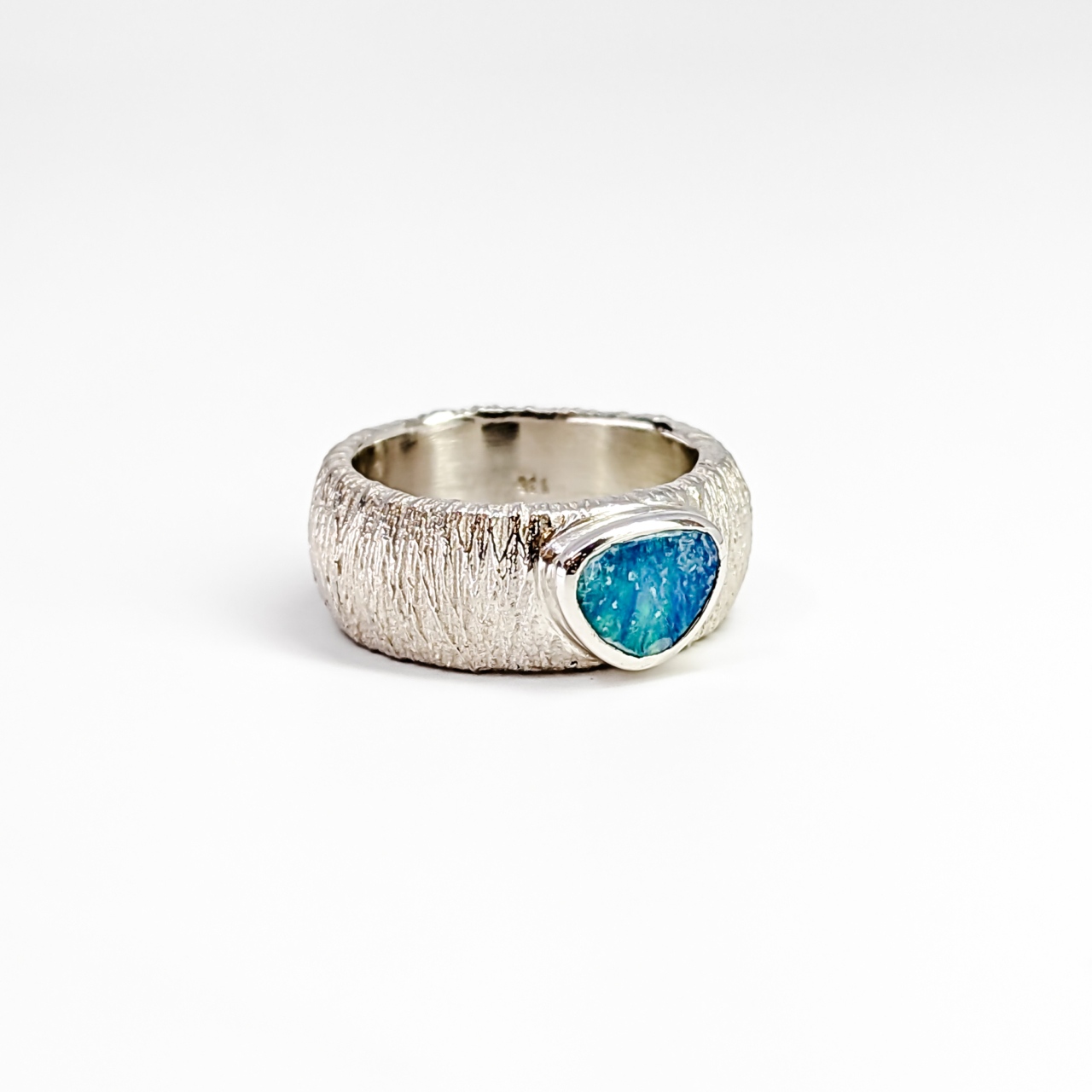 Sterling Silver Boulder Opal Ring – Size O #68484