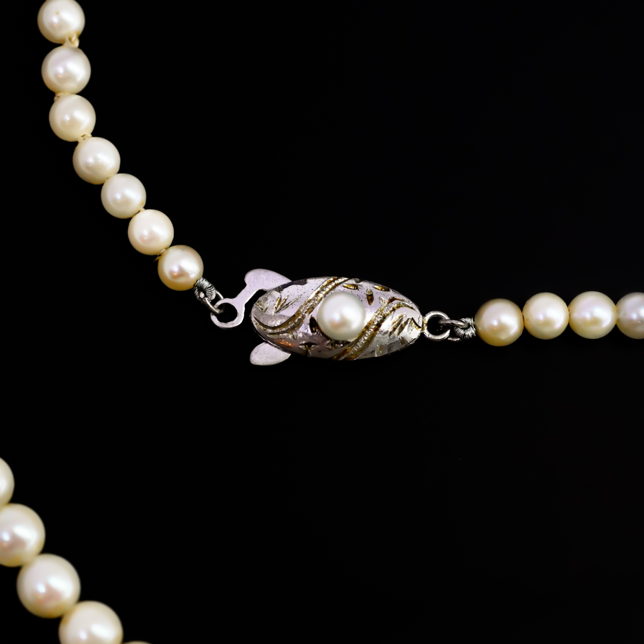 Sterling Silver Graduated Pearl Necklace 45cm #68684 Sterling Silver Graduated Pearl Necklace 45cm #68684 - Image 2