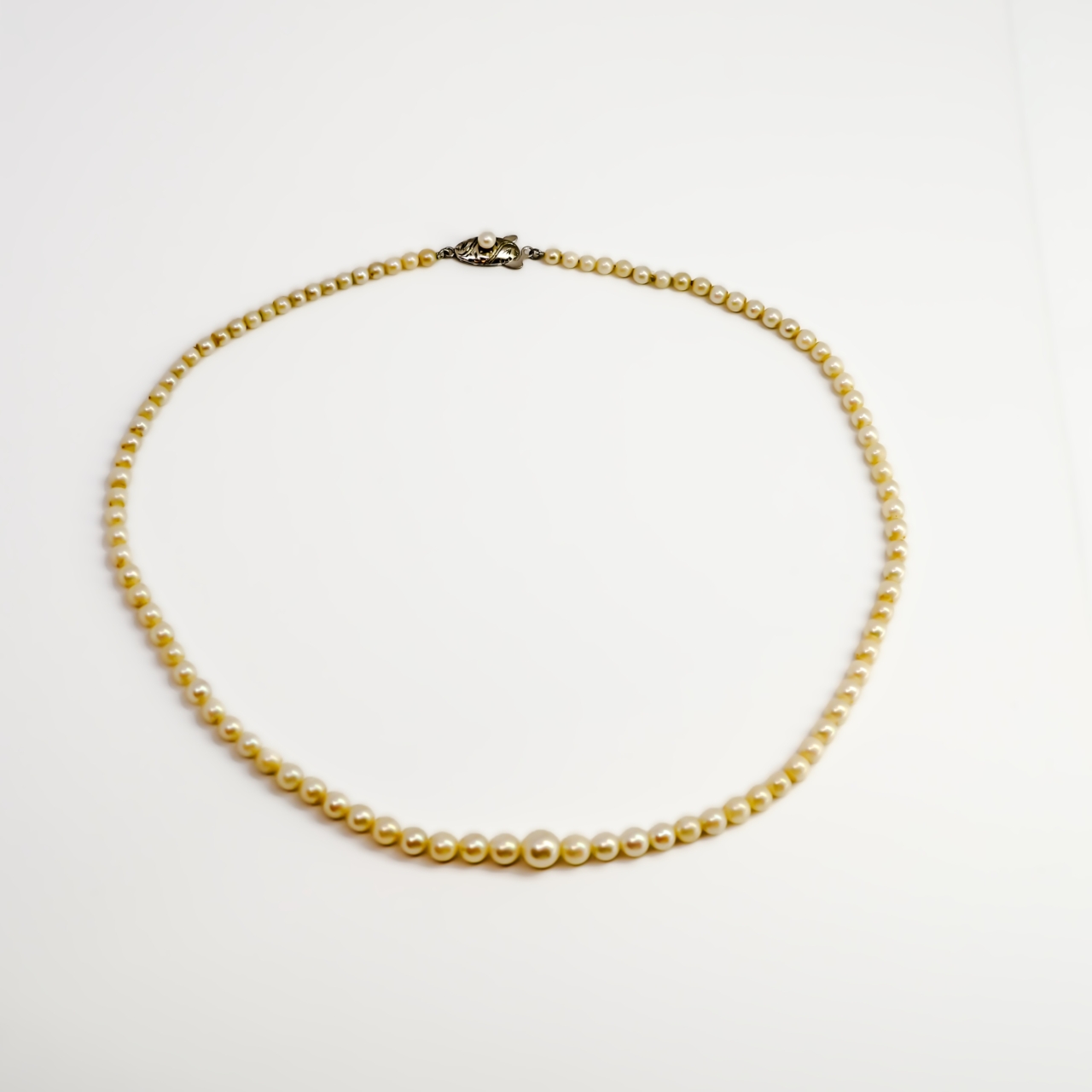 Sterling Silver Graduated Pearl Necklace 45cm #68684 Sterling Silver Graduated Pearl Necklace 45cm #68684 - Image 4
