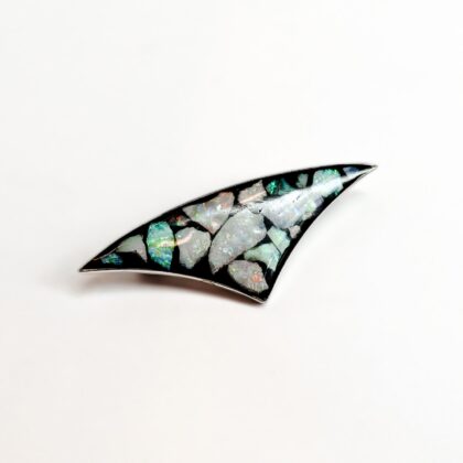 Sterling Silver Mosaic Opal Brooch 51 x 20 mm #68915