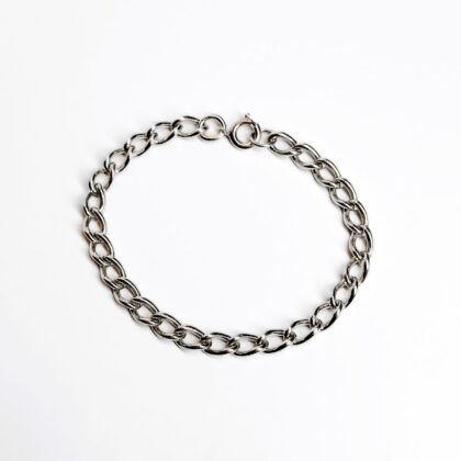 Sterling Silver Rounded Curb Link Chain Bracelet 18.5cm #68914
