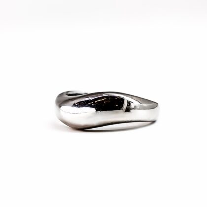 Sterling Silver Sculpted Band Ring Size P 4.2g #68428