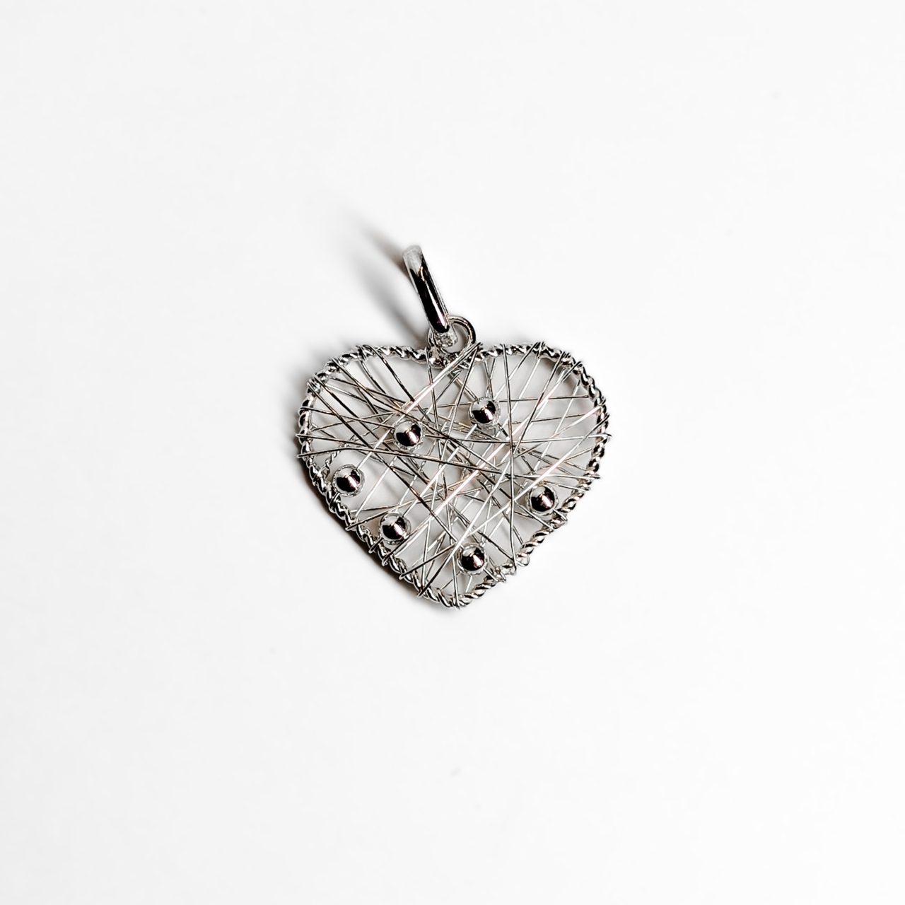 Sterling Silver Wire Heart Pendant #68916