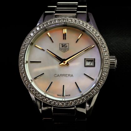 TAG Heuer Carrera WAR1315 Ladies Diamond Quartz Watch 33mm 17cm #67221