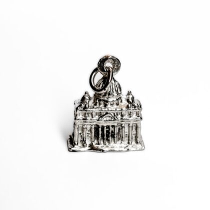 Vintage 800 Silver 3D Sistine Chapel Vatican City Travel Charm #68914-5