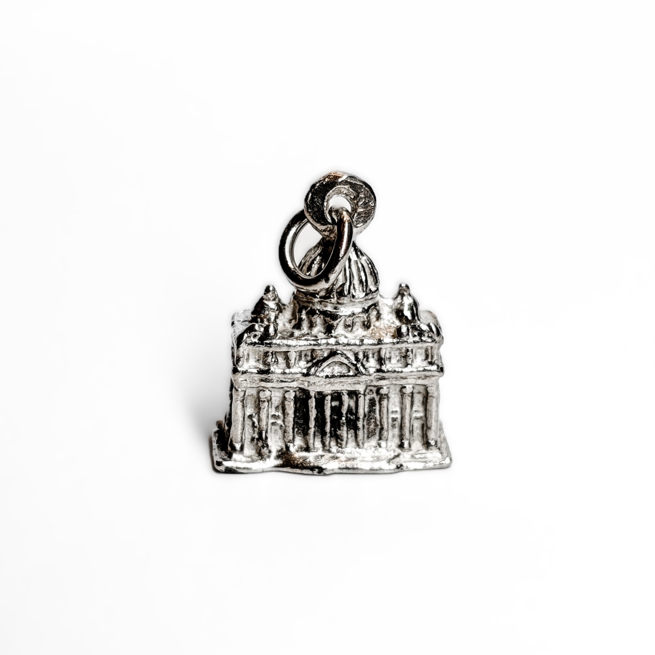 Vintage 800 Silver 3D Sistine Chapel Vatican City Travel Charm #68914-5