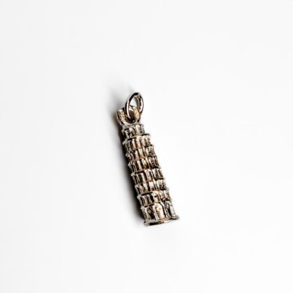 Vintage 800 Silver Leaning Tower of Pisa 3D Travel Charm #68914-6