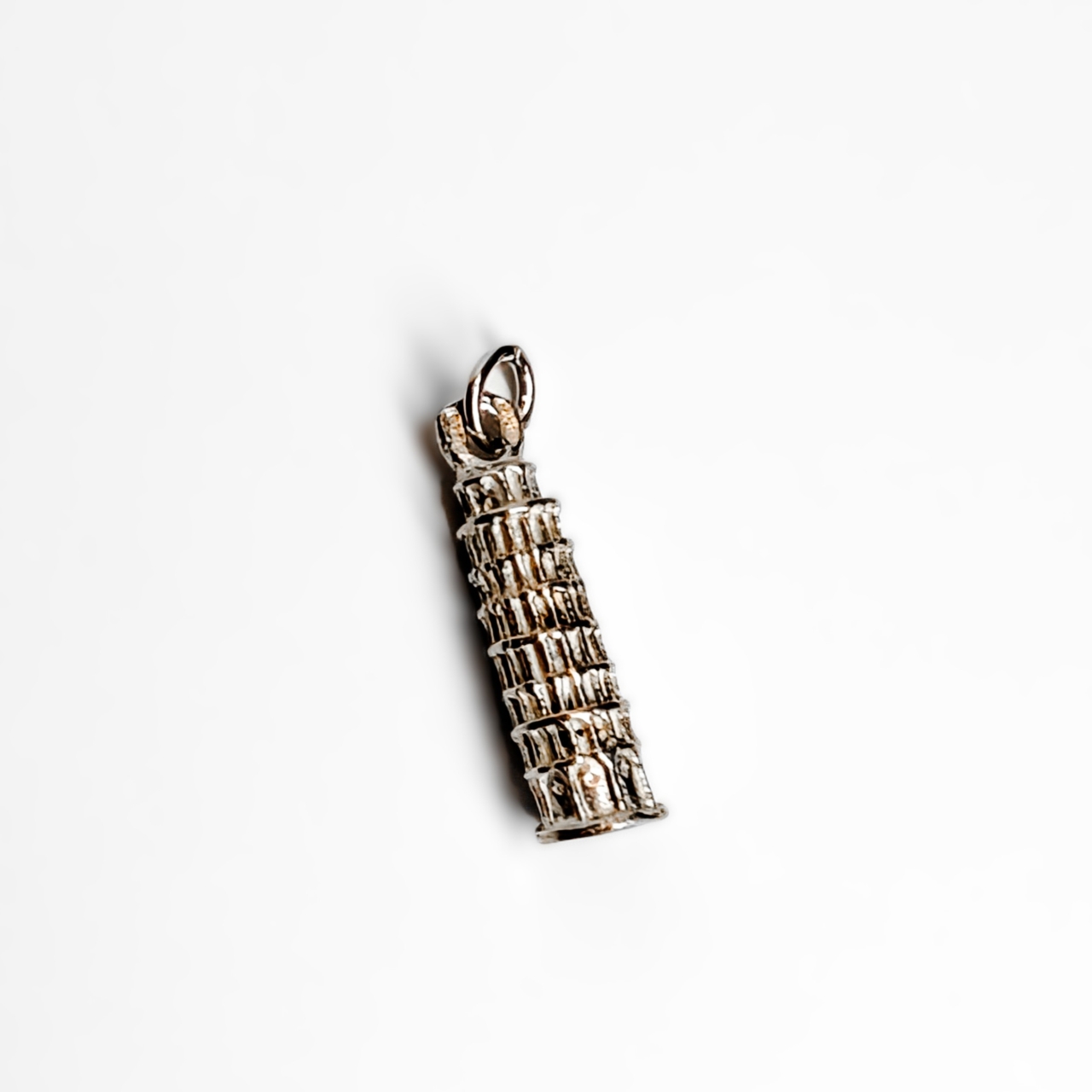 Vintage 800 Silver Leaning Tower of Pisa 3D Travel Charm #68914-6