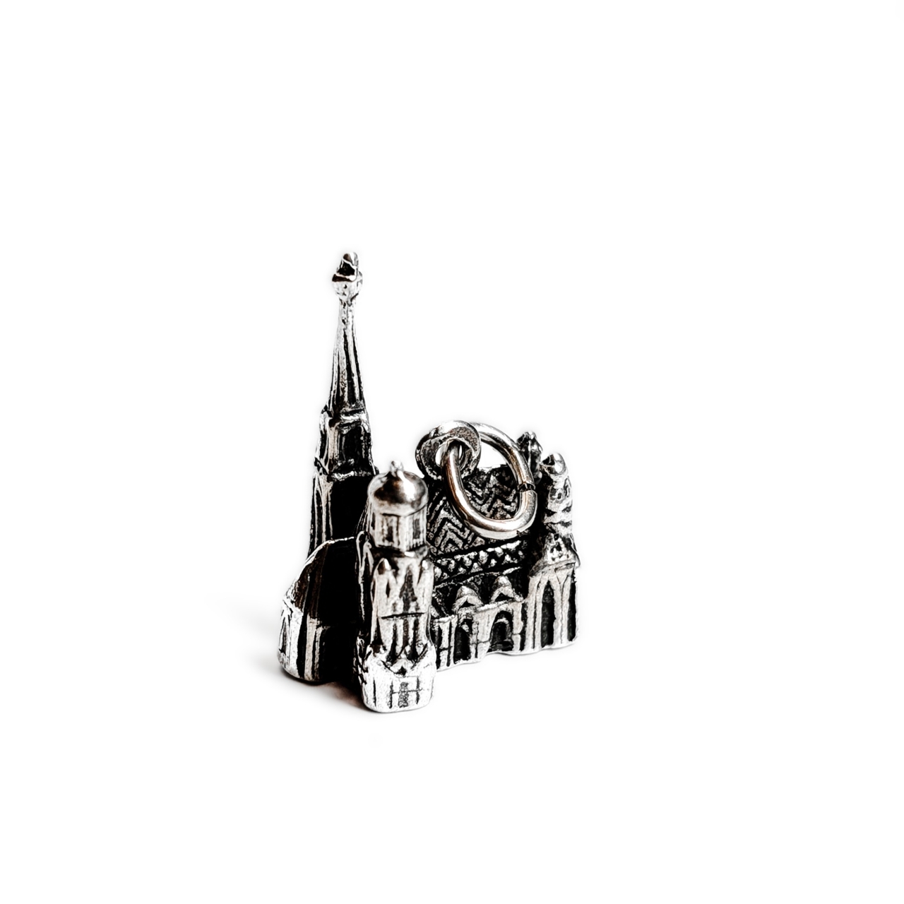 Vintage 800 Silver St. Stephen’s Cathedral Vienna 3D Travel Charm #68914-11