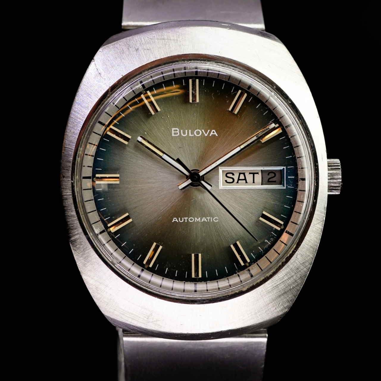 Vintage Bulova Automatic Watch Ref. 3-428130 Green Dial 36mm #68736 Vintage Bulova Automatic Watch Ref. 3-428130 Green Dial 36mm #68736