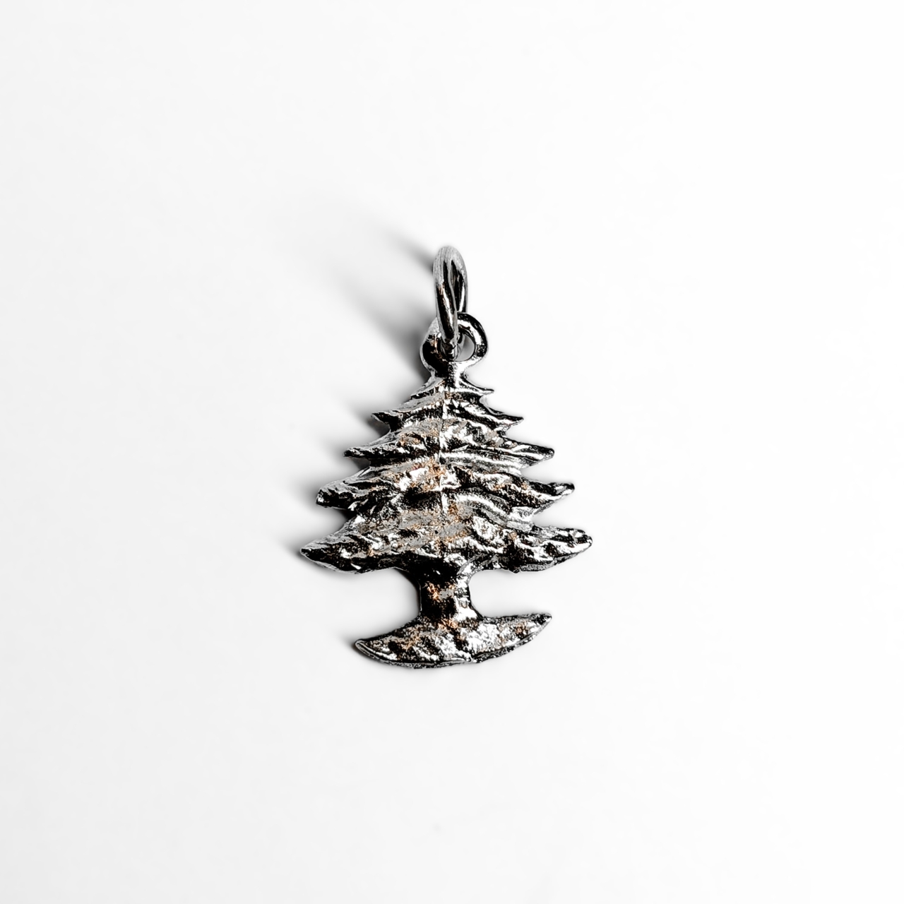 Vintage Lebanon Cedar Tree 3D Sterling Silver Travel Charm #68914-20