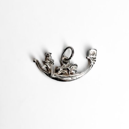 Vintage Sterling Silver 3D Venetian Gondola Travel Charm Circa 1970 #68914-2