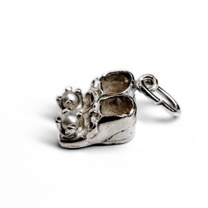 Vintage Sterling Silver Pair of Shoes 3D Charm with Pearl Accents #68914-8