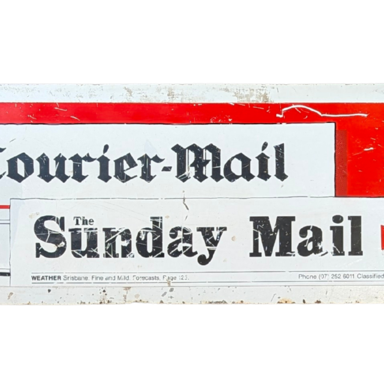 Vintage The Courier-Mail / Sunday Mail Metal Sign 91cm x 23cm #68964 Vintage The Courier-Mail / Sunday Mail Metal Sign 91cm x 23cm #68964 - Image 3