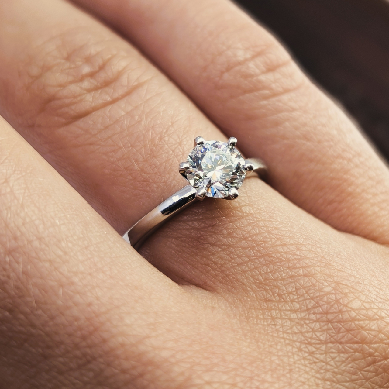 14ct White Gold 1.00ct Lab-Grown Diamond Solitaire Ring Size L #69171 14ct White Gold 1.00ct Lab-Grown Diamond Solitaire Ring Size L #69171 - Image 2