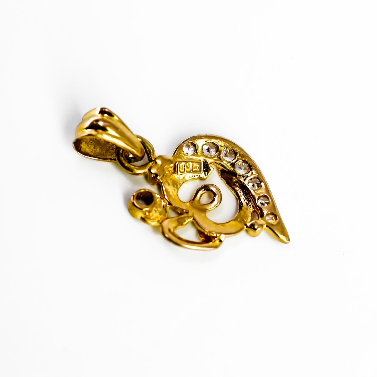 20ct Yellow Gold Om Symbol Pendant #68935 20ct Yellow Gold Om Symbol Pendant #68935 - Image 3