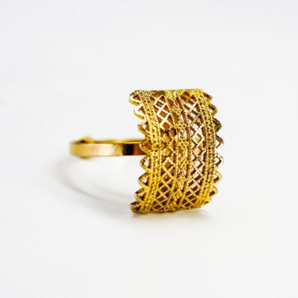 21ct Yellow Gold Adjustable filigree Ring Size Adjustable #69094