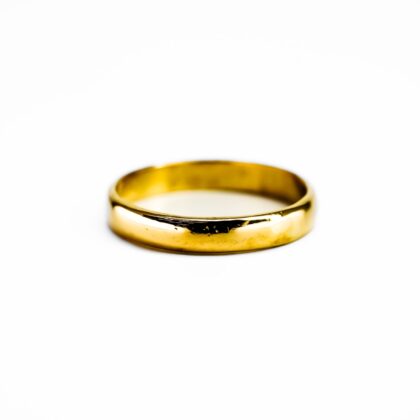 22ct Yellow Gold 3.5mm wide Ring Band Size O #69132