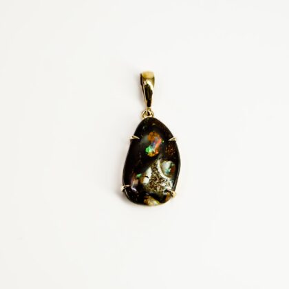 9ct Yellow Gold Boulder Opal Pendant #69163