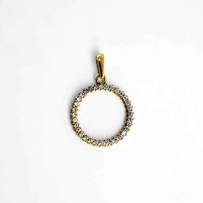 9ct Yellow Gold Cubic Zirconia Circle Pendant #68893