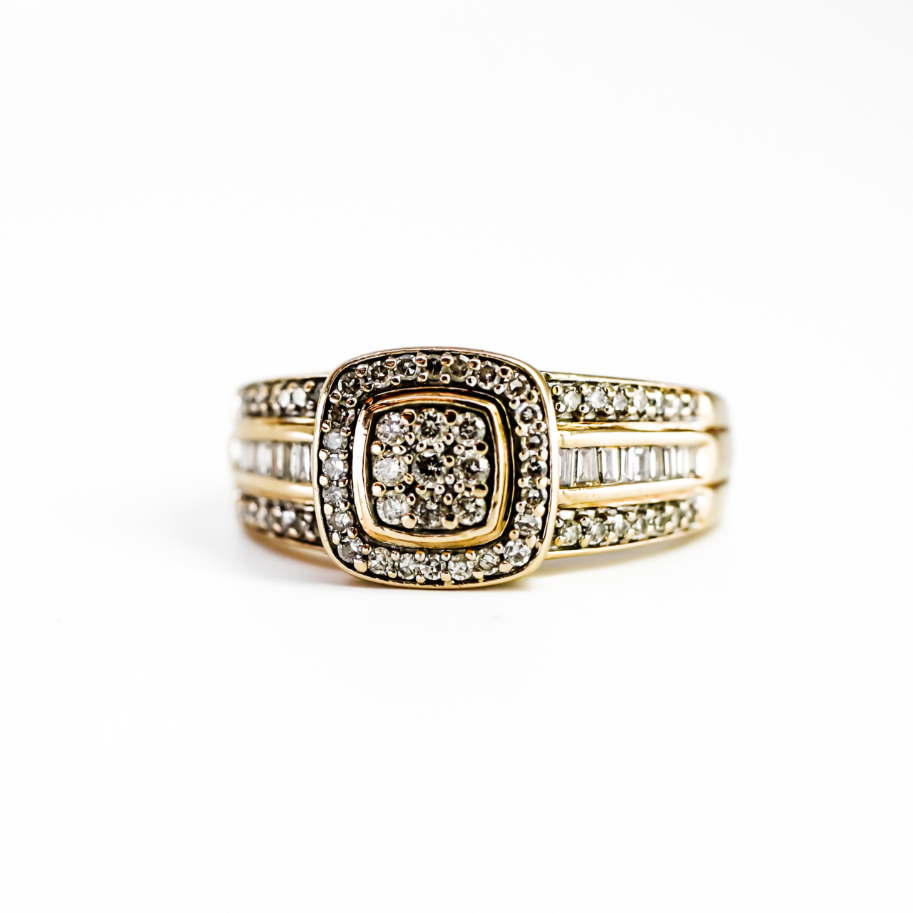 9ct Yellow Gold Diamond Cluster Ring Size N1/2 #69025 9ct Yellow Gold Diamond Cluster Ring Size N1/2 #69025 - Image 6