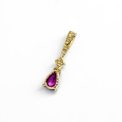 9ct Yellow Gold Ruby & Diamond Pendant #68895