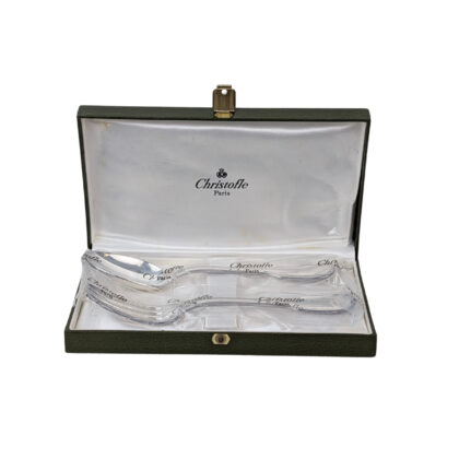 Christofle Silver Plated Shell Fork & Spoon Set – Boxed #69052