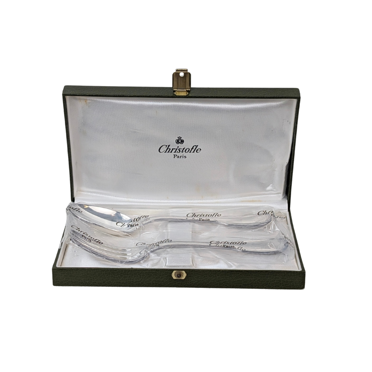 Christofle Silver Plated Shell Fork & Spoon Set – Boxed #69052