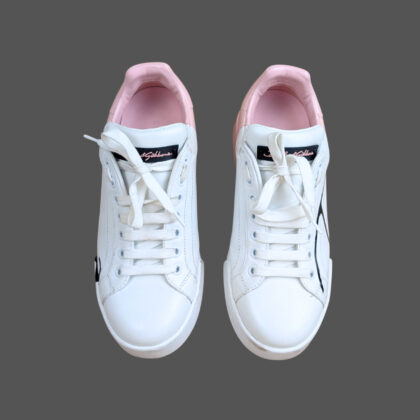 Dolce & Gabbana Portofino Low Cut Sneakers White & Pink – EU 36 / US 6 #69361