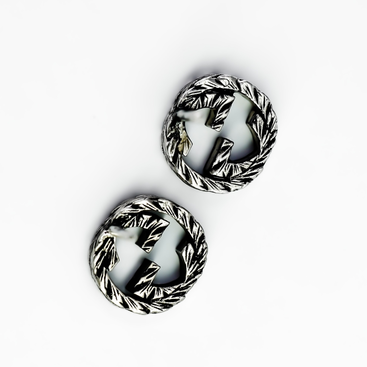 Gucci GG Interlocking Sterling Silver Stud Earrings #69175